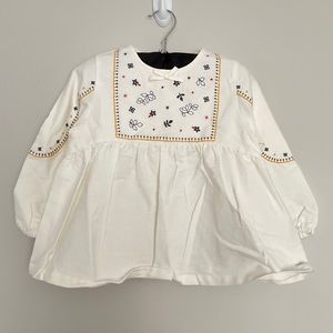 NWT Minkmui Kids Embroidered Longsleeve Top Blouse Girls Size 4T